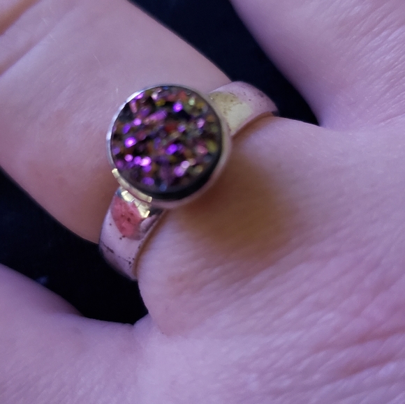 Druzy Quartz & Sterling Silver ring - Picture 9 of 10